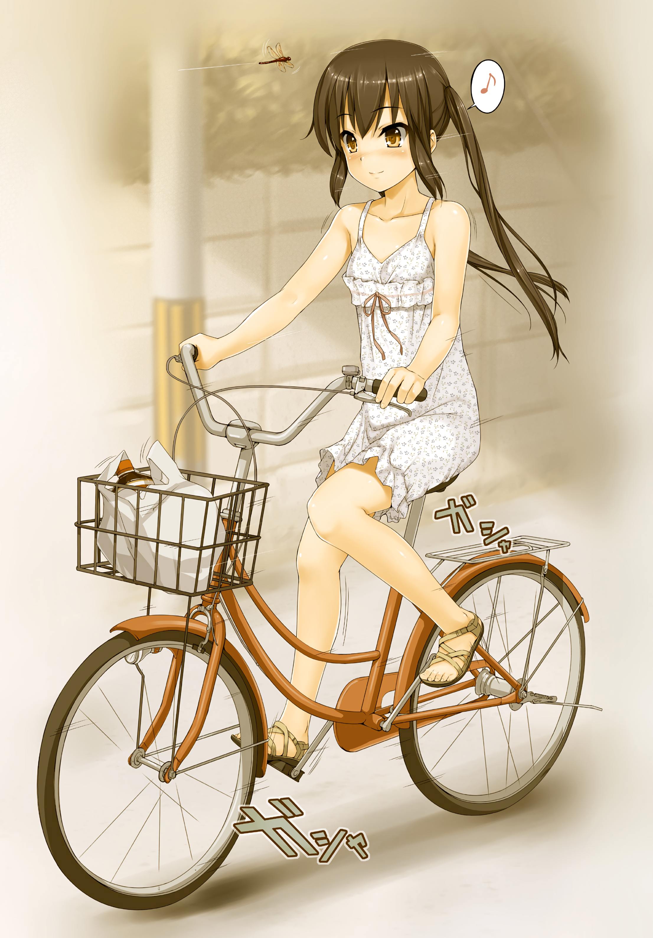 Azusa on a bike. [K-On!] : awwnime