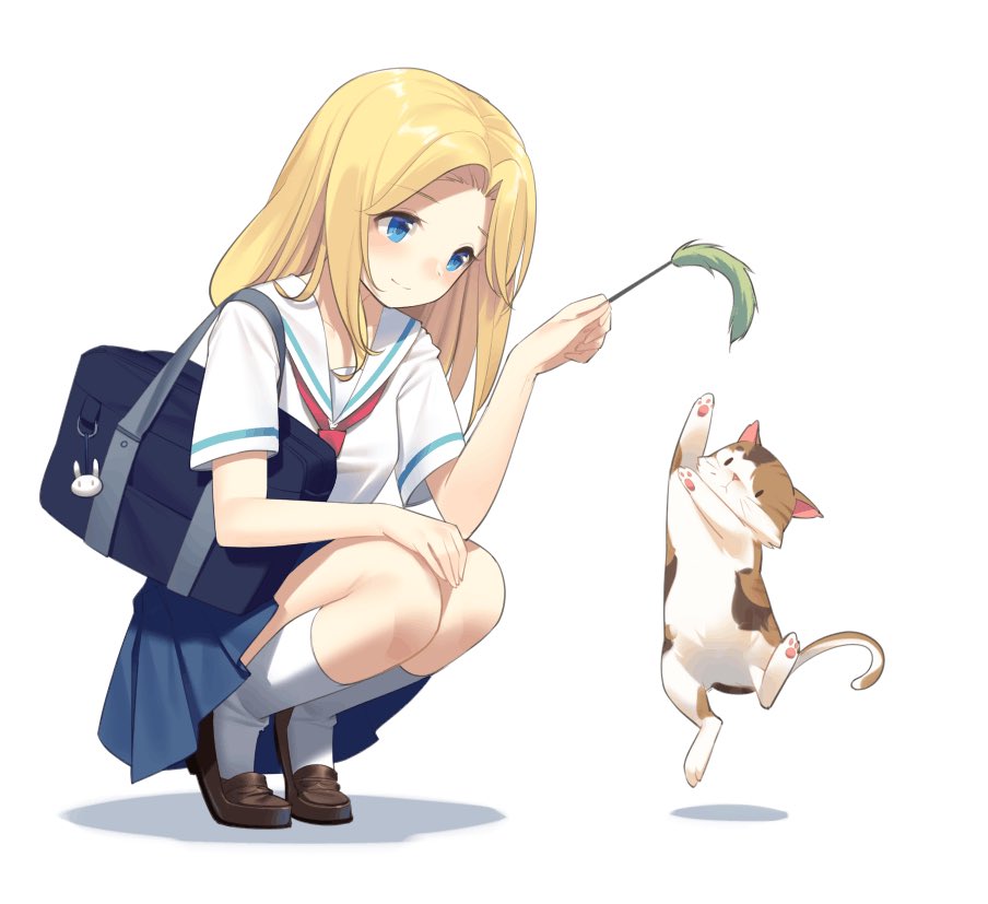 cat and girl [original] : r/awwnime