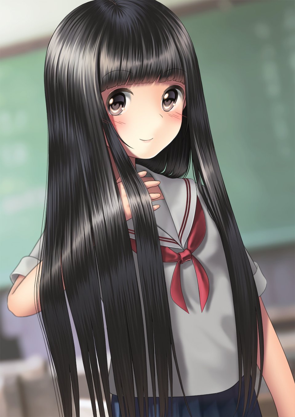 silky black hair