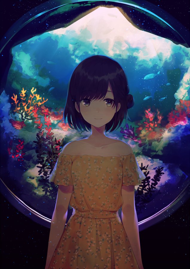 Aquarium date [Original] : r/awwnime