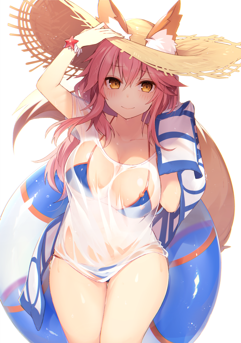 Wet T-Shirt Tamamo [Fate/GO] (x-post /r/BigAnimeTiddies) : r/kemonomimi