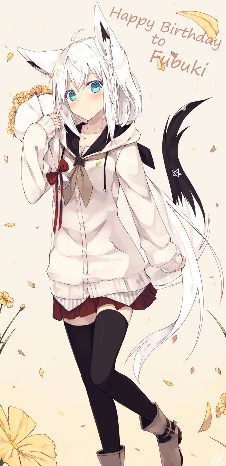 Adorable Anime Fox Girl Wallpaper
