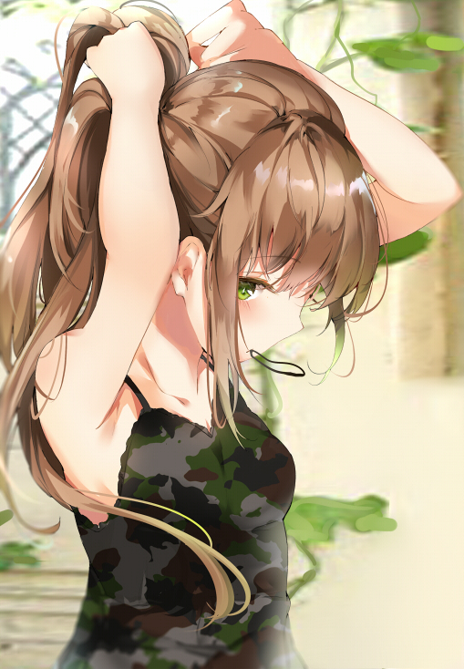 Tying up her hair [Original]