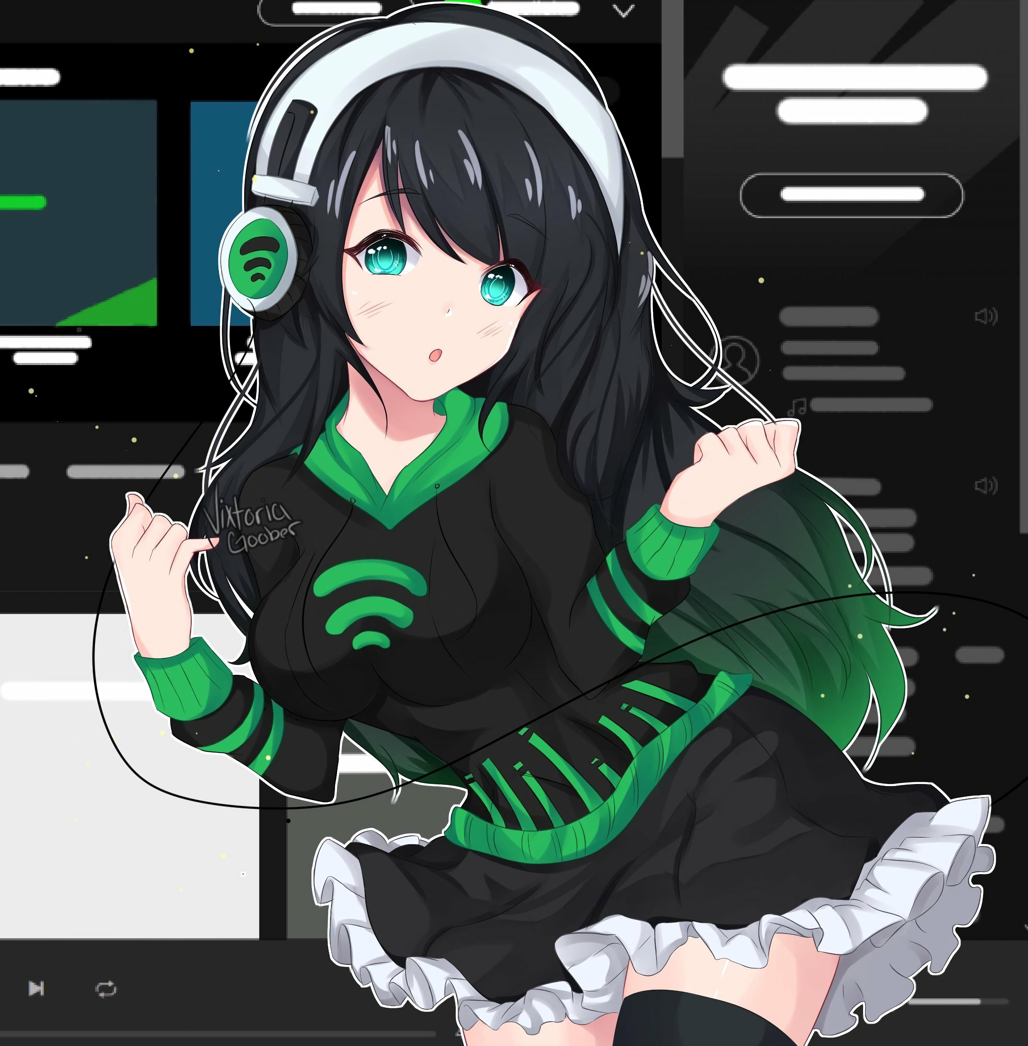 Listening to music. [Spotify]