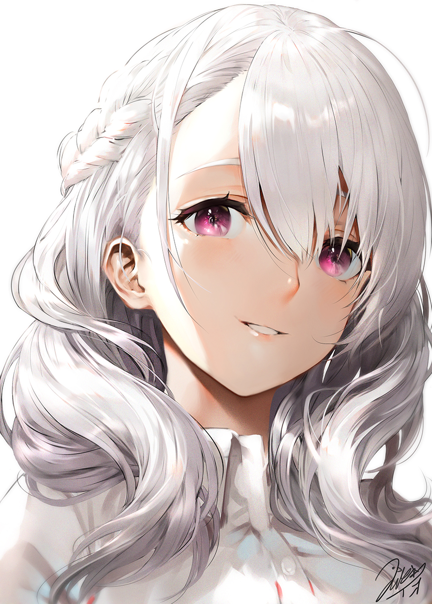 White Haired Girl Original Aromatic Anime