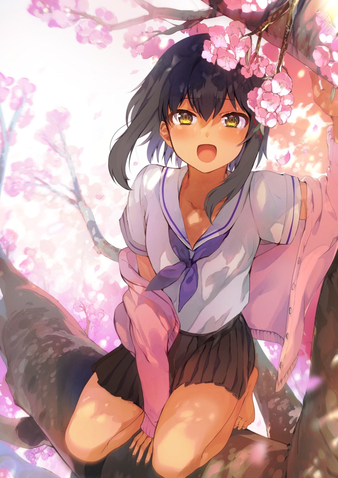 She Wanted To Get Up Close With The Cherry Blossoms Original R Awwnime