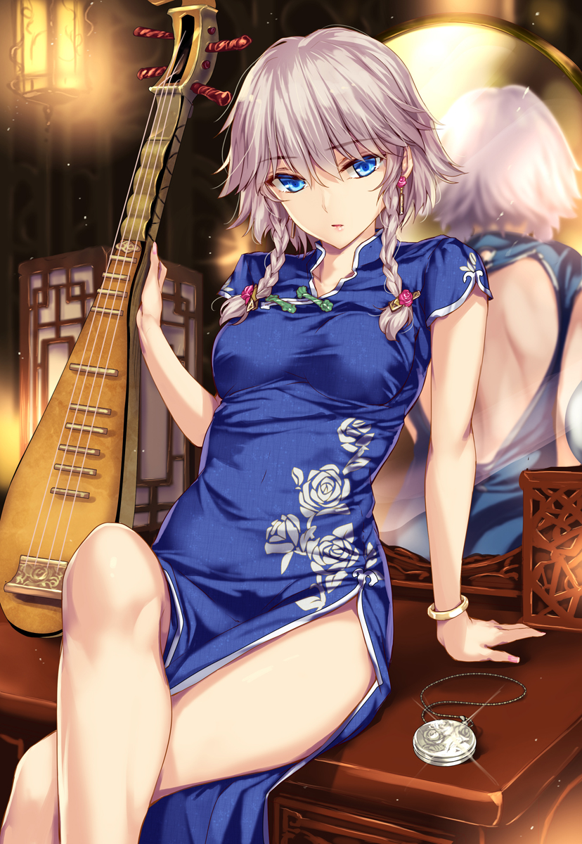 Chinese Sakuya With A Pipa By もねてぃ Monety Touhouart