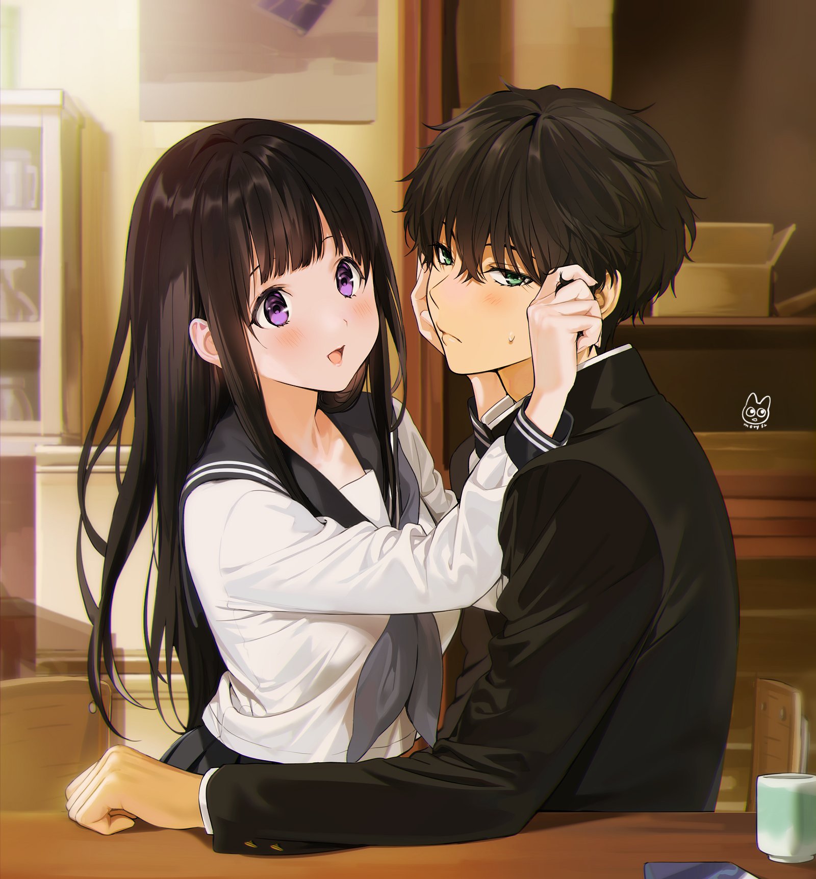 Face investigation. [Hyouka]