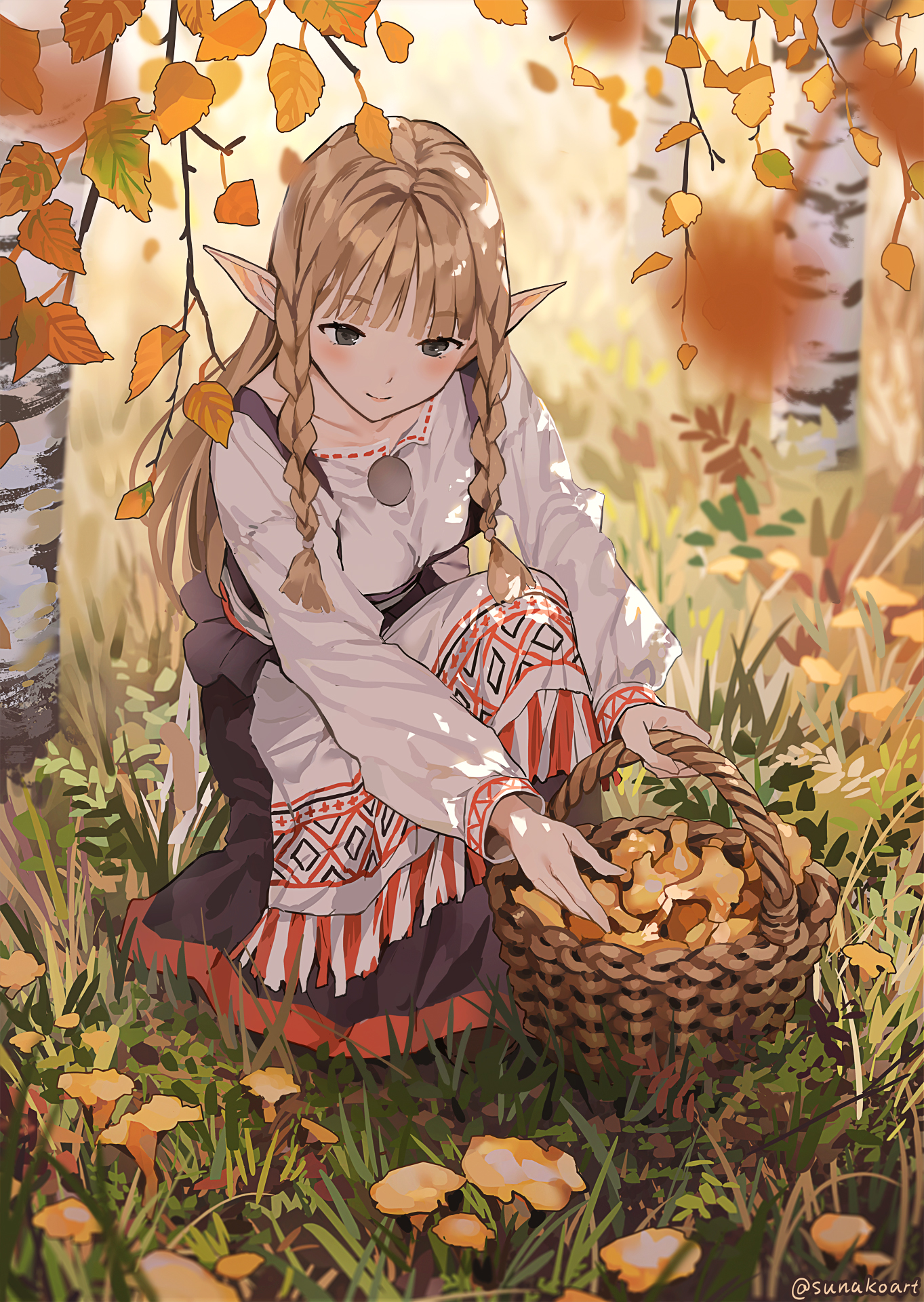 Gathering mushrooms in autumn [Original]