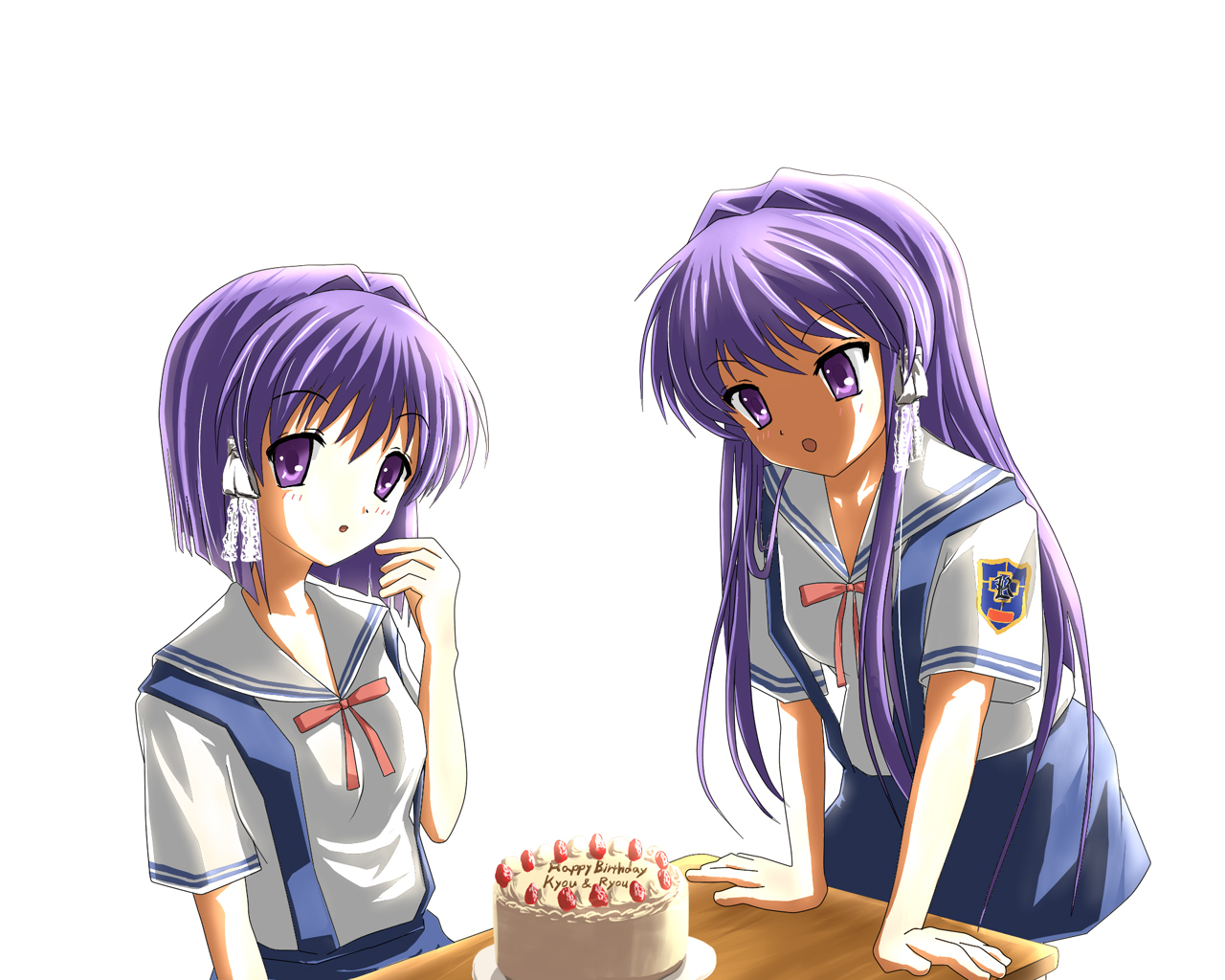 The Fujibayashi Sisters Clannad Daily Birthday 123 Awwnime