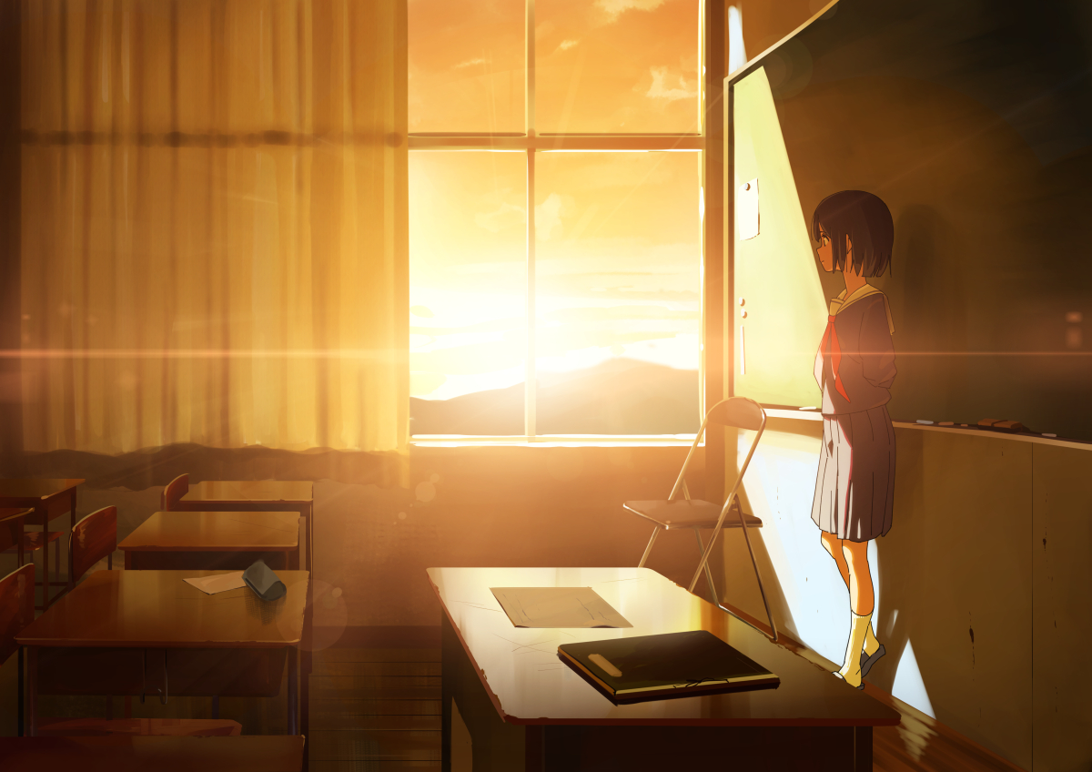 Classroom Sunset [Original] [1200×848] : r/Moescape