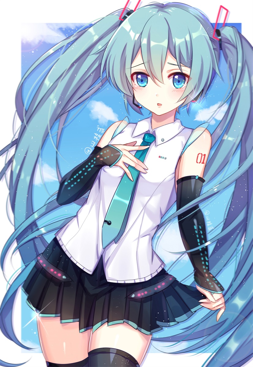 Miku is a bit self conscious about her new clothes. [Hatsune Miku ...