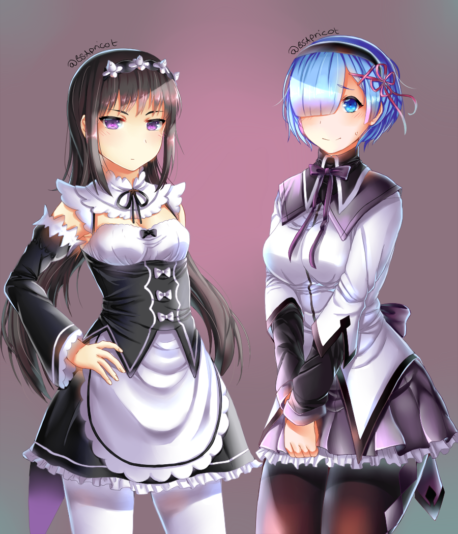[Fanart] Rem and Homura clothes swap [PMMM x ReZero] r/anime