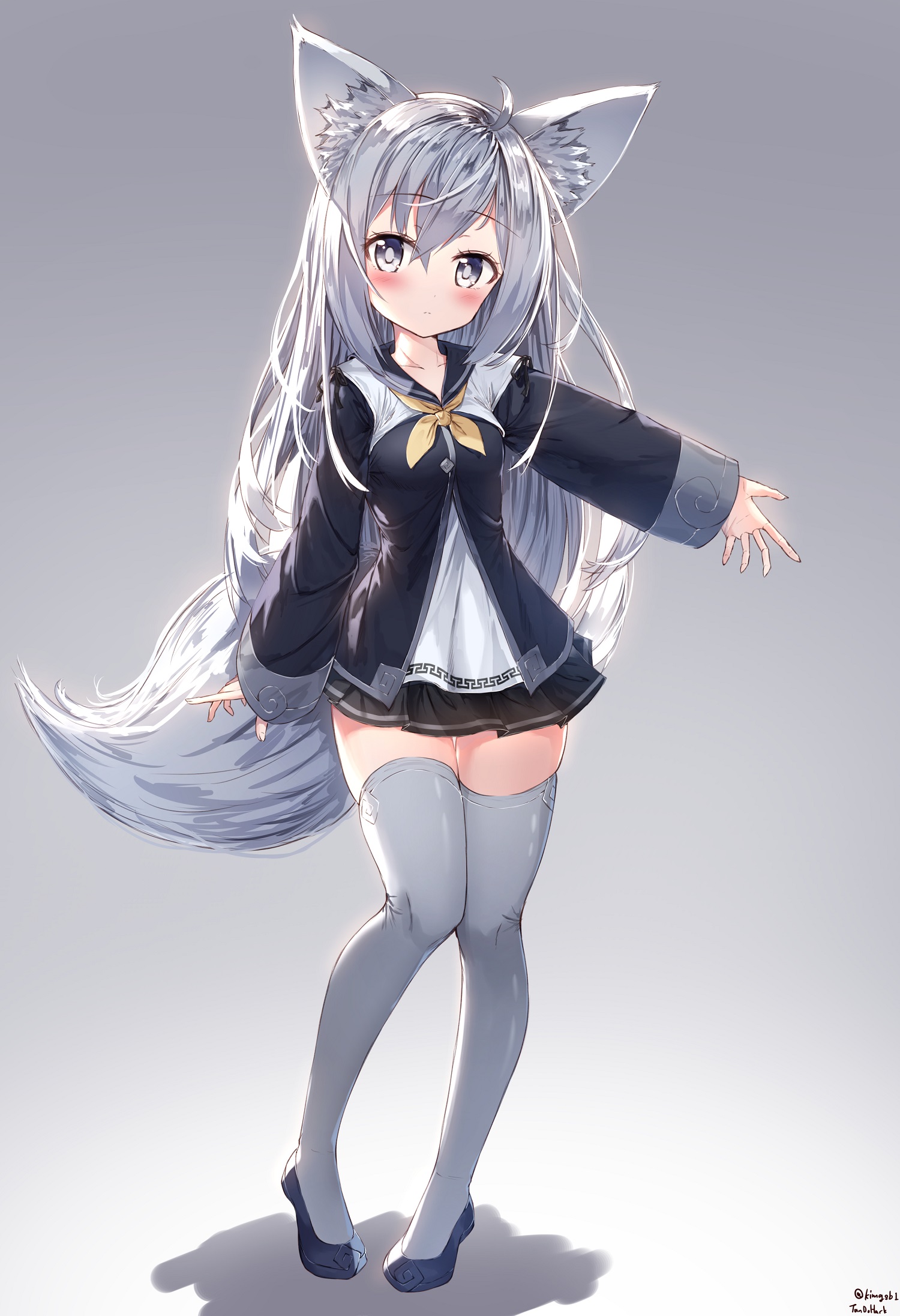 Little cute silver fox girl [Original] : r/kemonomimi