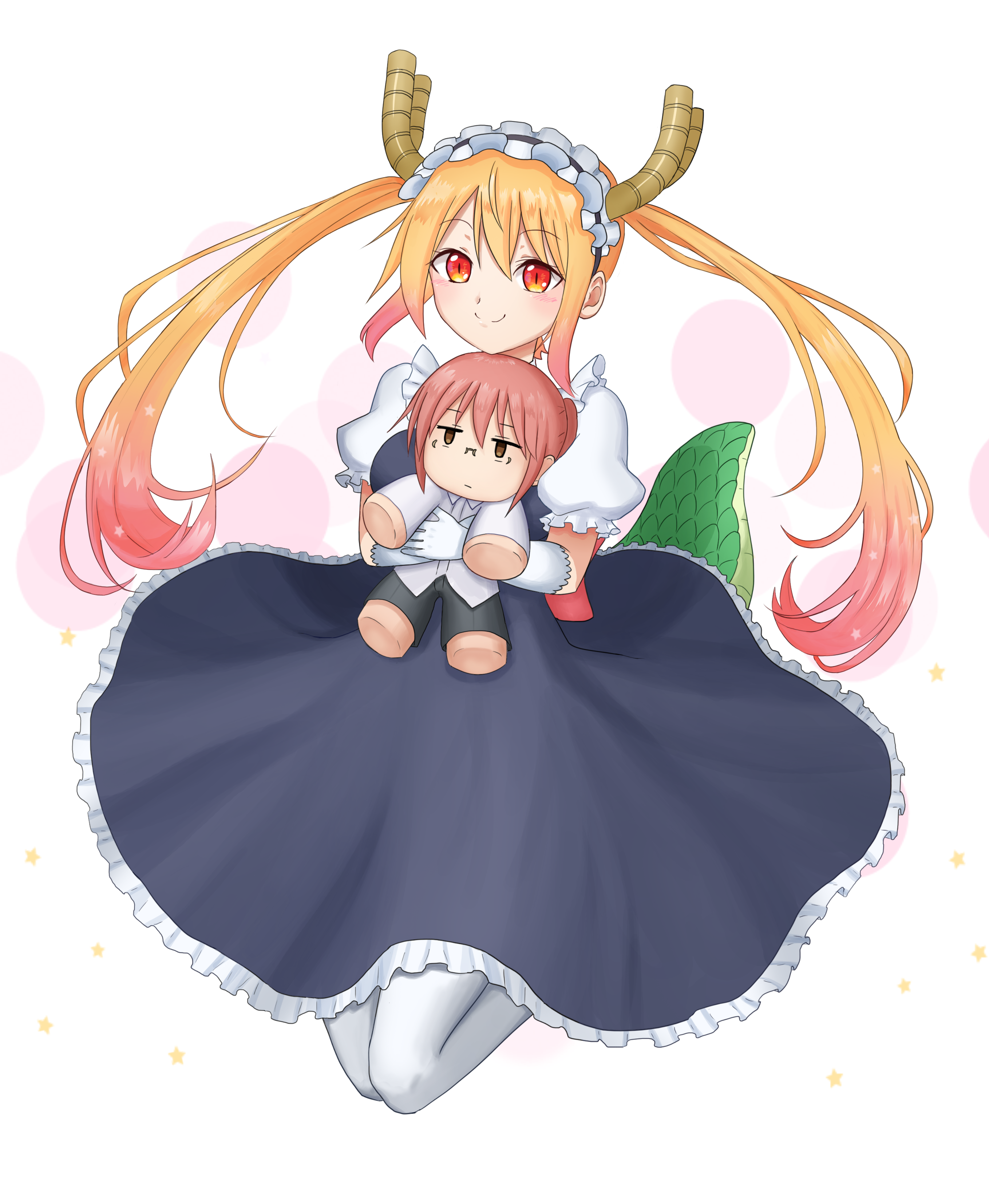 Holding a mini-Kobayashi. [Maid Dragon] : r/awwnime